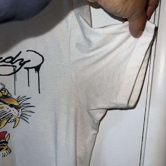Vintage Y2K Ed Hardy Men's White Short Sleeve T-Shirt | Mens Medium - Picture 6 of 14
